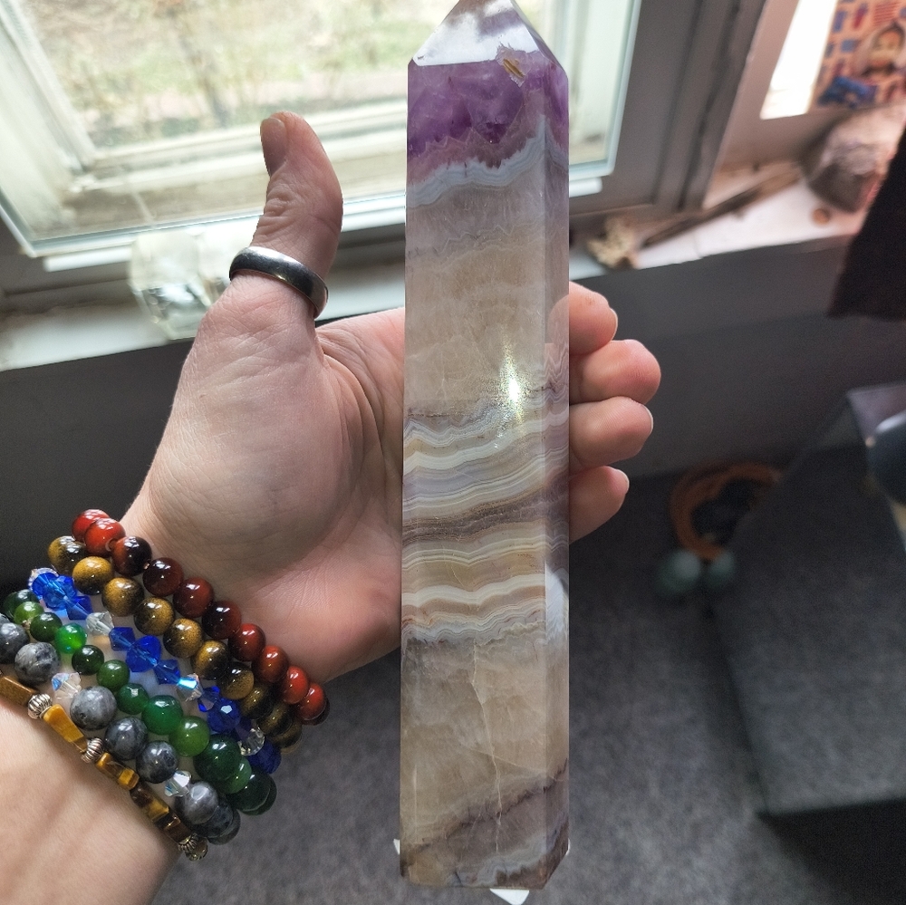 Natural amethyst tower
